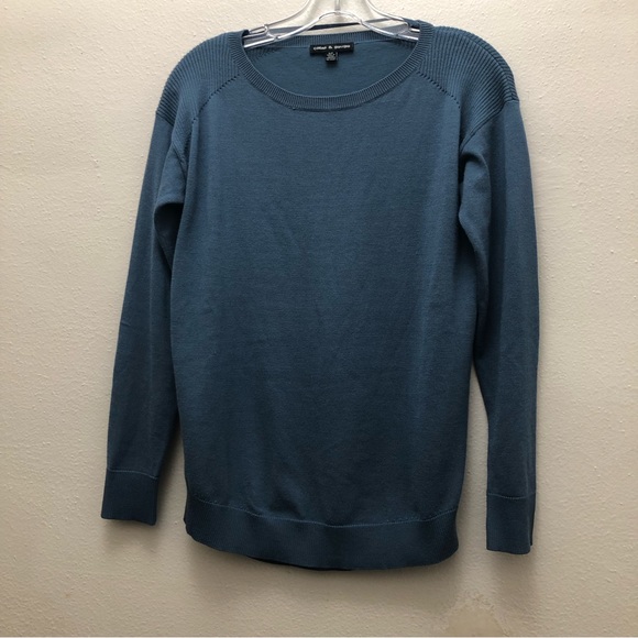 Cable & Gauge W Size SP Blue Long Sleeve Crew Neck Rayon/Polyester Knit Sweater - Picture 9 of 9